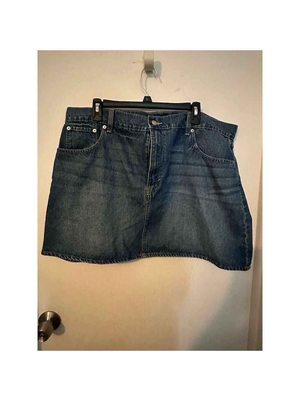 Gap Women's A-Line Mini Skirt Blue Denim Size M Casual Pockets